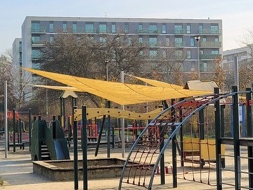 СОЛНЕЧНЫЙ ПАРУС ДЛЯ САДОВОЙ ТЕРРАСЫ ОЧЕНЬ ПРОЧНЫЙ HDPE 4,2x4,2x5,9