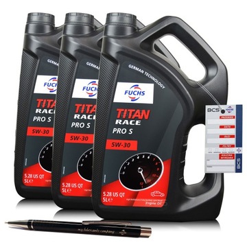 15 LITRÓW OLEJ FUCHS TITAN RACE PRO S 5W30 15L FULL SYNTHETIC DYSTRYBUTOR