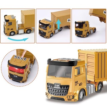 SAMOCHÓD DUŻY ZESTAW + DŹWIG RESORAKI AUTO CIĘŻARÓWKA ŚWIECI WYRZUTNIA