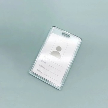Transparent Acrylic Card Cover Case Lanyard Badge Holder Sliding Company