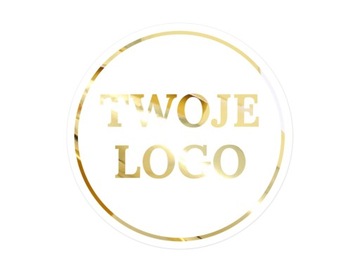 Złocone Naklejki przezroczyste z Twoim Logo, średnica 5cm 400szt.