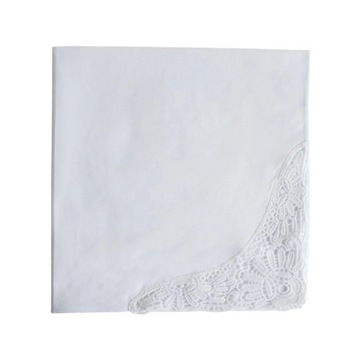 3/6Pcs Lace White Square Useful Handkerchief
