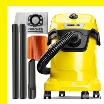 MOCNY ODKURZACZ PRZEMYSŁOWY KARCHER WD3 V17/4/20 1000W NA MOKRO I SUCHO