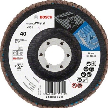 Bosch 2608606716 Listkowa tarcza wygięta Expert for Metal 125mm G40 X551