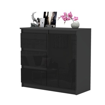 AGA комод, шкаф 80 см, 3 ящика, современный, вместительный, система TV GLOSS