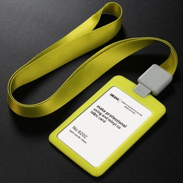 Чехол-держатель ID-карты с выдвижным шнурком для компании ЖЕЛТЫЙ