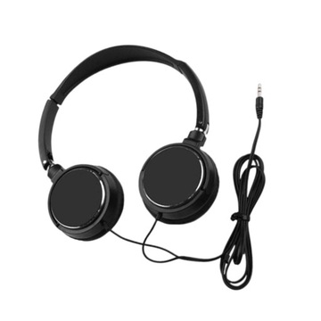 Słuchawki przewodowe izolujące hałas Kabel audio 3,5 mm Głośność Czarny