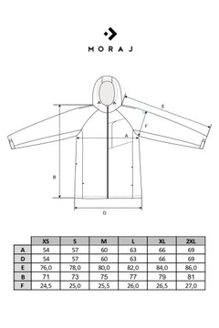 KURTKA PRZECIWDESZCZOWA Z KAPTUREM WIATRÓWKA LEKKA UNISEX MORAJ CZARNA XXL