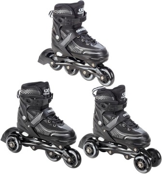 Rolko Wrotki 3w1 Regulowane Croxer Optima Black 35-38