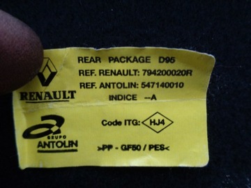 POLIČKA ZADNÍ RENAULT OE 794200020R
