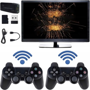 ИГРОВАЯ КОНСОЛЬ ЭМУЛЯТОР ИГРОВОЙ ПРИСТАВКИ TV 2X КОНТРОЛЛЕРЫ ДЛЯ ТВ 20000 ИГР + 64G