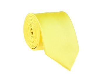 KRAWAT MĘSKI GŁADKI SZEROKI 8 cm kolor JASNY ŻÓŁTY