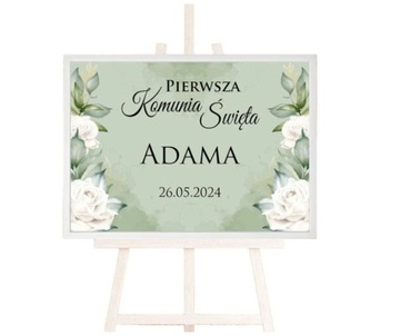 TABLICA POWITALNA NA I KOMUNIĘ ŚW. PLAKAT W RAMCE DUŻY 50X70cm I KOMUNIA