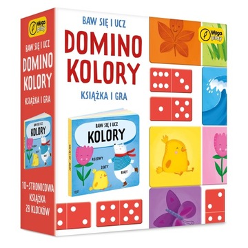 Baw się i ucz Domino Kolory Gra książka Wilga Play