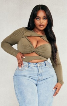 PrettyLittleThing BODY ХАКИ С ДЛИННЫМ РУКАВОМ S.6XL K203113