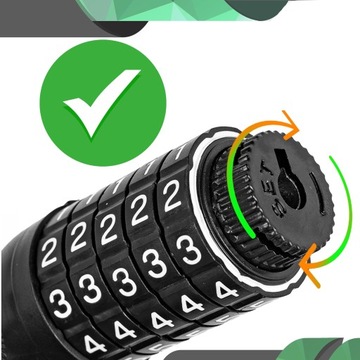 ВЕЛОСИПЕДНЫЙ ЗАМОК ДЛЯ ВЕЛОСИПЕДА ВЕЛОСИПЕДНЫЙ ЗАМОК С КОДОВОЙ ЦЕПЬЮ 90см