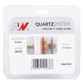 Набор кварцевых TIG SR-26, прозрачное сопло 2,4 мм, большая линза