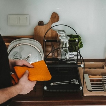 Металлический СУШИЛКА ДЛЯ СУШКИ ПОСУДЫ черный Тадар