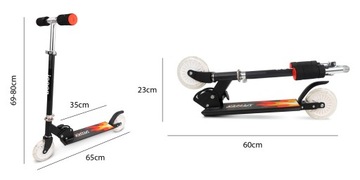 БОЛЬШОЙ, СКЛАДНОЙ, ПРОТИВОСКОЛЬЗЯЩИЙ СКУТЕР, 50 КГ, С ПОДСВЕТКОЙ