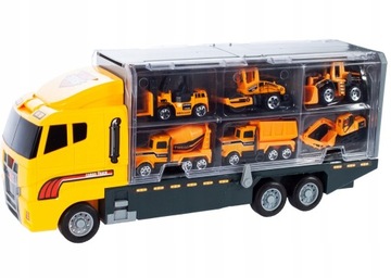 CIĘŻARÓWKA LAWETA TIR ZESTAW + 6 AUT MASZYNY AUTA