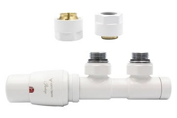 Zawory termostatyczne 50mm TWINS biały mat lewy Cu