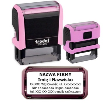 Pieczątka firmowa Trodat Printy 4912 różowa pastelowa jakość premium