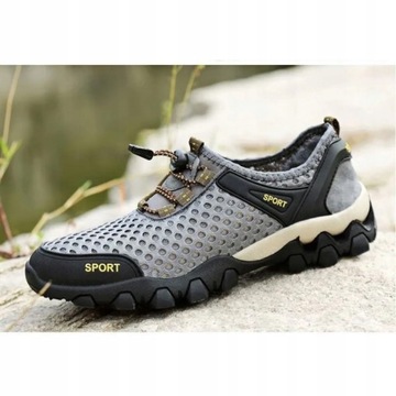 Letnie męskie buty sportowe z siateczki moda alpinistyczna oddychająca