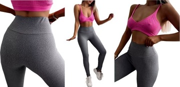 LEGGINSY PRĄŻKOWANE SPODNIE PRĄŻEK GETRY 4XL/5XL