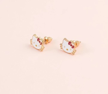 Золотые серьги-гвоздики Hello Kitty Kitty
