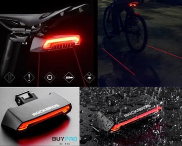 Задний фонарь с лазерными поворотниками STOP USB под седлом ROCKBROS LKWDR1