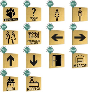 Табличка FREE TEXT WC Табличка из нержавеющей стали ПИКТОГРАММА АЛЮМИНИЙ ЗОЛОТО