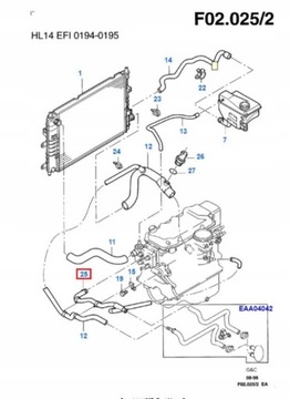 PŘÍVOD CHLADIČŮ FORD ESCORT 90-01 1.4