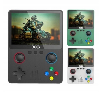 Новейшая детская портативная игровая консоль X6 с экраном 3,5 дюйма, зеленая