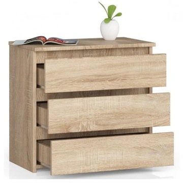 Stolik nocny dziecięcy 3 szuflady sonoma beż 60 cm