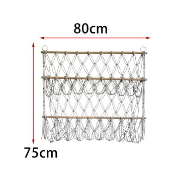 Macrame Mesh Мягкий гамак для хранения мягких игрушек, подвесной органайзер, серый