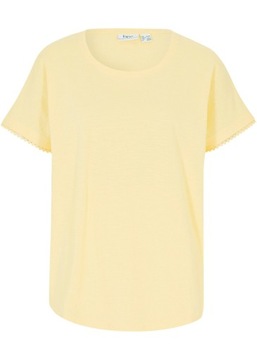 DA112 BLUZKA DAMSKA Z KRÓTKIM RĘKAWEM SHIRT BONPRIX 44/46 ŻÓŁTA