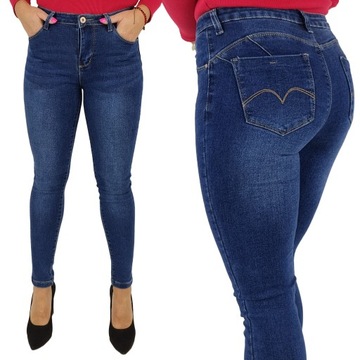 Dopasowane # Damskie Spodnie # Jeans # PUSH-UP #