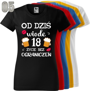 ФУТБОЛКА ЖЕНСКАЯ 18 ПОДАРОК ​​НА 18 ДНЯ РОЖДЕНИЯ