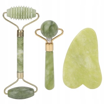 WAŁEK DO MASAŻU ROLLER DO TWARZY JADEITOWY GUA SHA