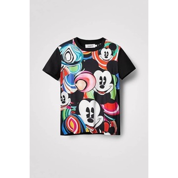 Koszulka Desigual damska bawełniana print Myszka Mickey klasyczna t-shirt M