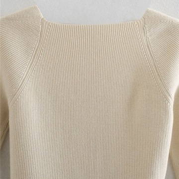 Stylowy sweter dzianinowy z dekoltem bluzka 38 M