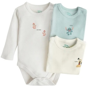 Cool Club Body Długi Rękaw 3szt 24-36m 2-3L 98cm 3pak Disney Pluto Stitch