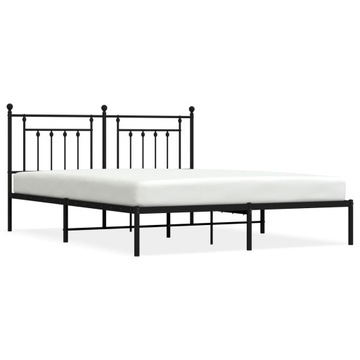 ŁÓŻKO METALOWE PODWÓJNE ZE STELAŻEM RAMA ŁOŻKA CZARNE 160 x 200 cm