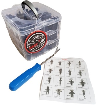 КОМПЛЕКТ АВТОМОБИЛЬНЫХ ЗАЖИМОВ ДЛЯ ОБИВКИ 625 + СЪЕМНИК