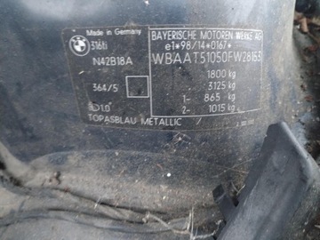 BLATNÍK LEVÝ BMW E46 COMPACT