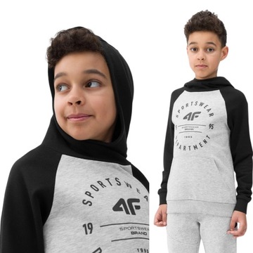 4F BLUZA CHŁOPIĘCA Z KAPTUREM DRESOWA r.164