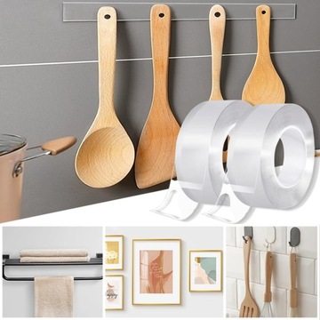 TAŚMA MONTAŻOWA DWUSTRONNA MOCUJĄCA MOCNA BEZBARWNA NANO 3cm x 5m