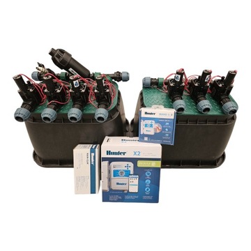 Zestaw 7 sekcji Hunter PGV Filtr Sterownik X2 Moduł WiFi Czujnik PE 25