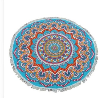 RĘCZNIK plażowy kąpielowy KOC KOCYK 150cm okrągły