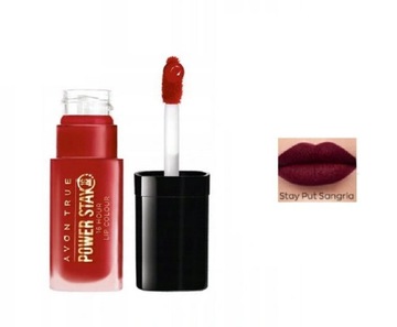 Avon Matowa Szminka Power Stay Put Sangria Bordowa